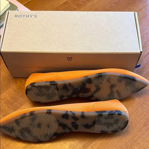 Rothy's Tangerine Orange Pointed-Toe Flats - Picture 3 of 7